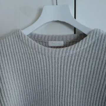 재인하 볼지 그레이 라메 믹스 리브 니트