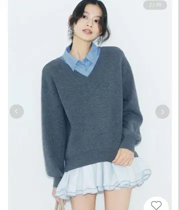 릴리 브라운 셔츠 도킹 프릴 미니 원피스