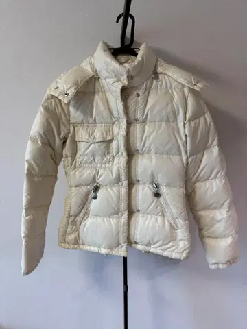 MONCLER 아이보리 다운 자켓 후드 부착 사이즈 0