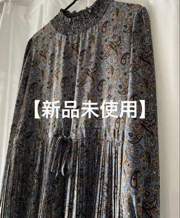 페이즐리 무늬 긴팔 원피스 natural mist Class
