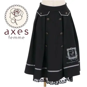 axes femme 장미 x 액자 미들 스커트 레이스 자수 나폴레옹 버튼