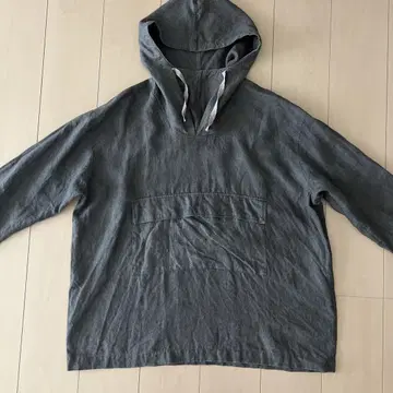 새상품급 motomi.m 고급 린넨 100% 아노락 후드티 차콜