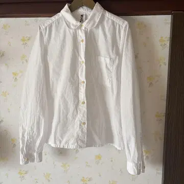MHL. 화이트 둥근 카라 셔츠