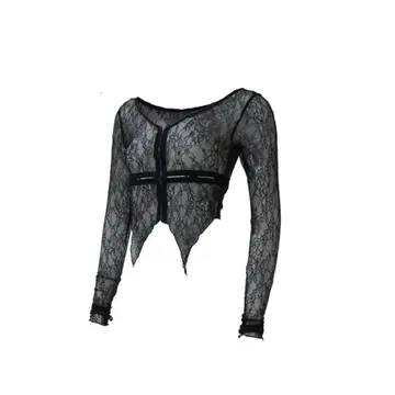 theredthread S split lace tops black