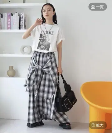 JEANASiS/셔츠라이크 아지메 체크 롱 스커트