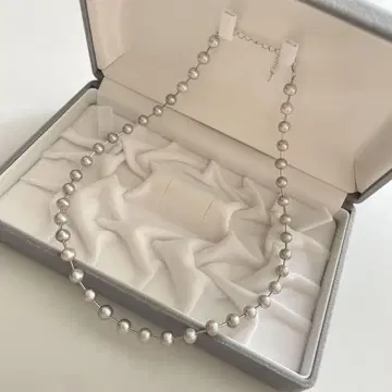 그레이 계열 펄 목걸이 silver925