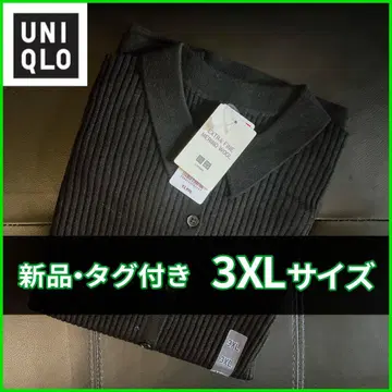 유니클로 메리노 리브 폴로 가디건 3XL 사이즈 블랙 469483