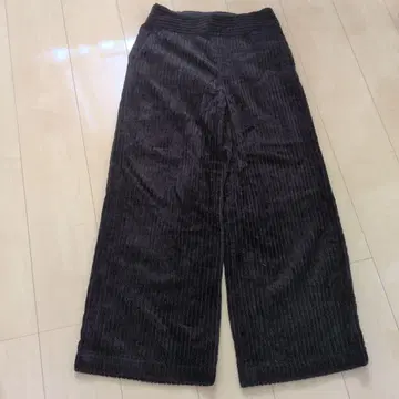 SLOBE 코듀로이 블랙 와이드 팬츠 38