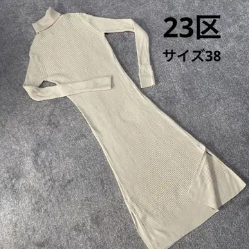 23구 베이지 터틀넥 니트 원피스 38