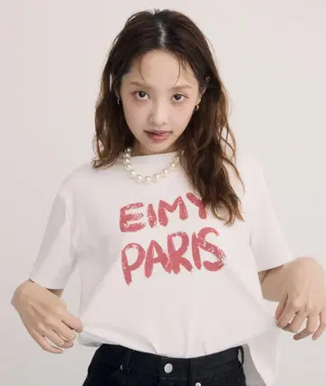 EIMY ISTOIRE 페인트풍 로고 EIMY PARIS T셔츠