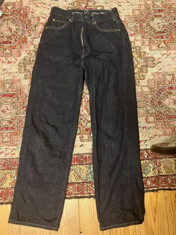 일본제 코튼 100% 다크 블루 스트레이트 데님 사이즈 5 45R