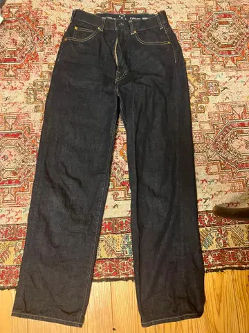 일본제 코튼 100% 다크 블루 스트레이트 데님 사이즈 5 45R