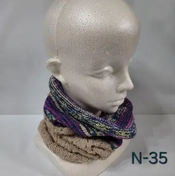 오팔 털실. Opal. 양말 얀. 손뜨개질. 투톤 넥워머 N-35