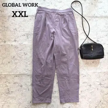 [글로벌 워크] 턱 테이퍼드 팬츠 XXL 빅 사이즈 퍼플 예쁜 색상
