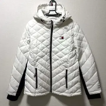 TOMMY HILFIGER 퀼팅 후드 자켓 화이트 M 사이즈