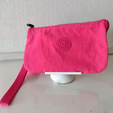 kipling 핑크 로고 파우치 퍼 키링 포함