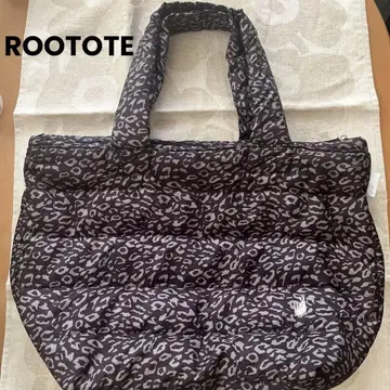 ROOTOTE 레오파드 무늬 토트백 나일론 퀼트 루트토트