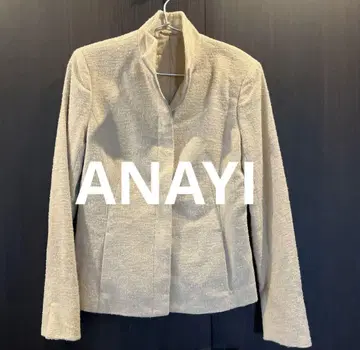 ANAYI 베이지 라메 노카라 자켓