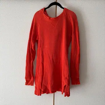 BED J.W. FORD 오렌지 컬러 후드 부착 롱 T 사이즈 2