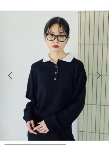 이번 시즌 렙심 12 게이지 레이어 컬러 폴로 니트 블랙