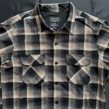 PENDLETON 옴브레 오픈 카라 울 셔츠