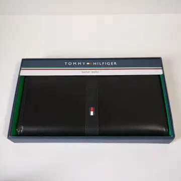 TOMMY HILFIGER 블랙 가죽 장지갑