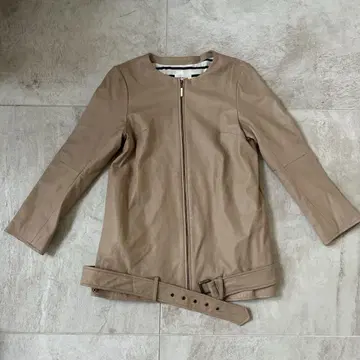 프레이 아이디 베이지 가죽 자켓 라이더스