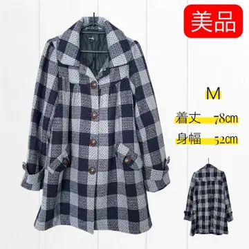 [ 새상품급 ] 체크 무늬 코트 아우터 M