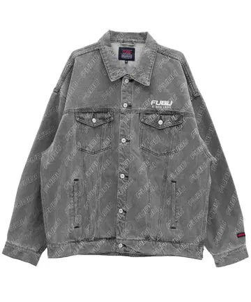 FUBU 후부 올 패턴 데님 자켓 차콜 XXL