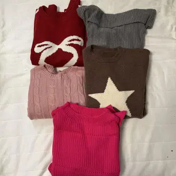 SHEIN 스웨터 4개 세트 니트 묶음 판매