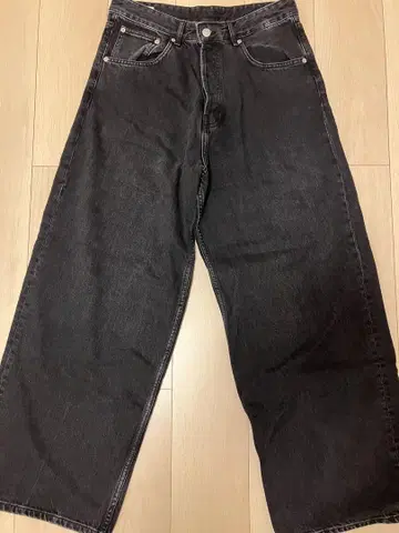 ZARA 슈퍼 배기 핏 청바지 EU38 블랙 와이드 레그