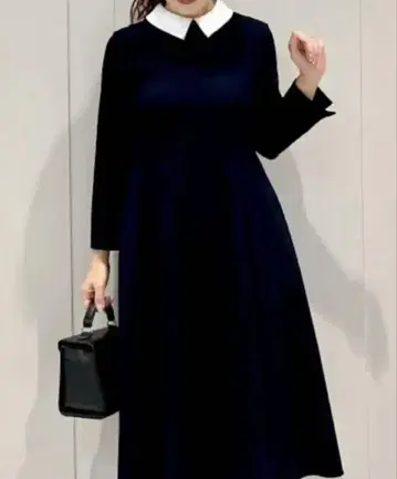 M 프리미어 네이비 파이핑 원피스 36