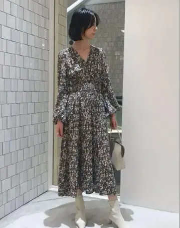 프레이 아이디 빈티지 프린트 원피스 브라운