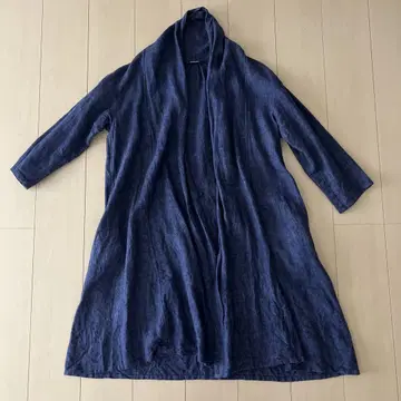 새상품급 FRENCH Bleu 프렌치블루 기모 린넨 100% 롱 가디건