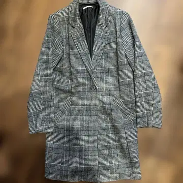 고베 레터스 그레이 체크 무늬 코트