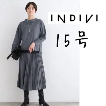 인디비 아지메 디자인 자카드 보틀넥 니트 15호 빅 사이즈