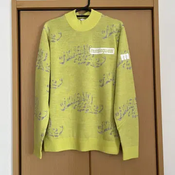 munsingwear 라임 그린 니트 스웨터