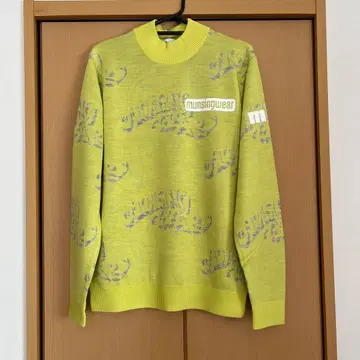 munsingwear 라임 그린 니트 스웨터