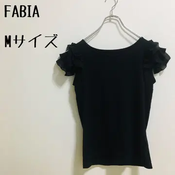 [ FABIA/파비아 ] 블랙 프렌치 슬리브 상의 보송보송 M 사이즈