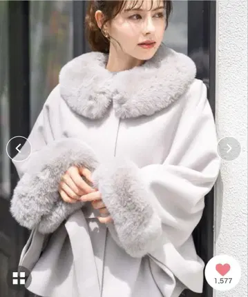 [ MISCH MASCH ] 에코 퍼 판초 코트