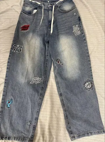 SANTA CRUZ 자수 데님 팬츠 L 사이즈