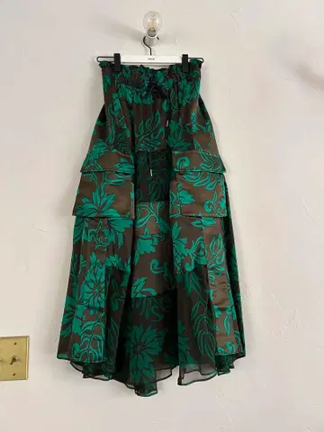 새상품 sacai 플로럴 프린트 밀리터리 스커트 하와이안 롱