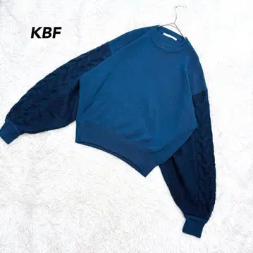 [KBF] 니트 스웨터 F 터콰이즈 블루 와이드 드롭 숄더