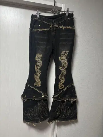 로우라이즈 데미지 팬츠 y2k 그런지 헤이세이 갸루