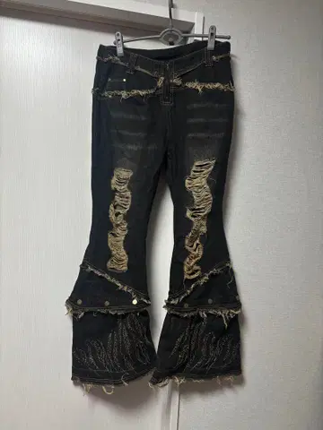 로우라이즈 데미지 팬츠 y2k 그런지 헤이세이 갸루