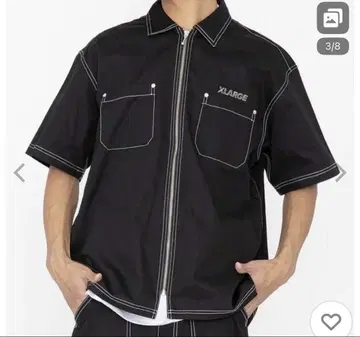 XLARGE 반팔 워크 셔츠 블랙
