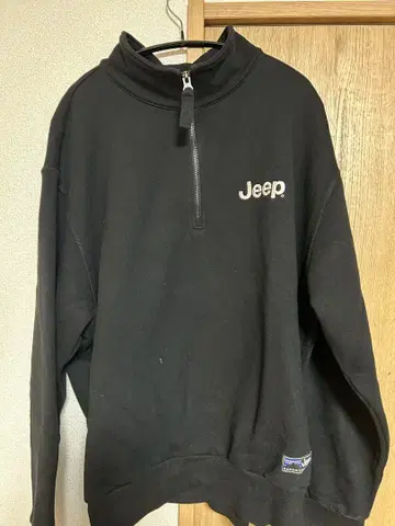 Jeep 블랙 하프 지퍼 맨투맨 트레이닝복