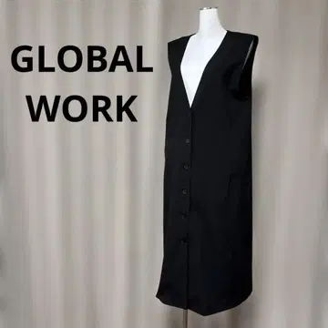 GLOBAL WORK 슬리브리스 롱 원피스 블랙