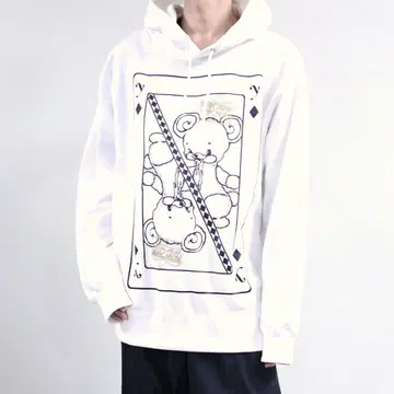 침 흘리는 베어 카드놀이 베어 후드티