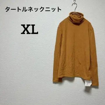 한정판 긴팔 상의 [XL] 오렌지 터틀넥 따뜻한 가을/겨울